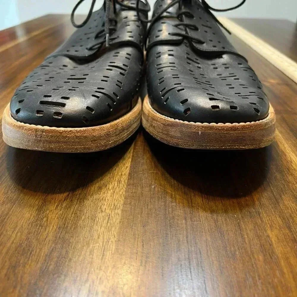 Marc Jacobs Handmade In Italy Leather Perforated Dress Shoes Black Mens 11 - Picture 4 of 8